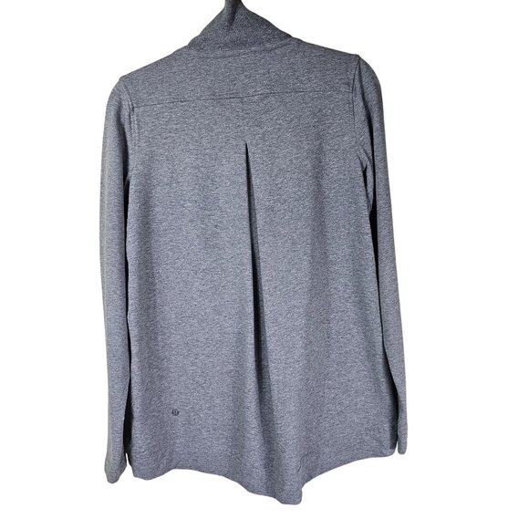 Lululemon Belle Wrap Gray Snap Jacket 4 Cotton Blend Stretch French Terry Active - Picture 2 of 10